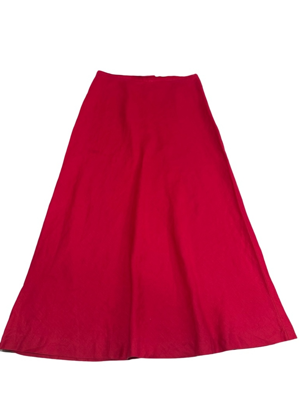 Spiegel Vintage  Red 100% Linen A-Line Skirt - Picture 2 of 7